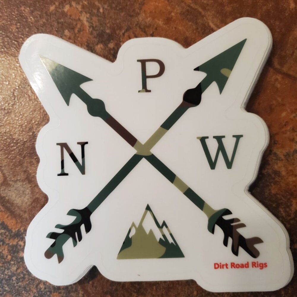 PNW ARROWS Clear Vinyl Decal in Camo